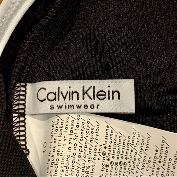 NWT Calvin Klein‎ Black One Piece Swim Suit 10 - Picture 4 of 11